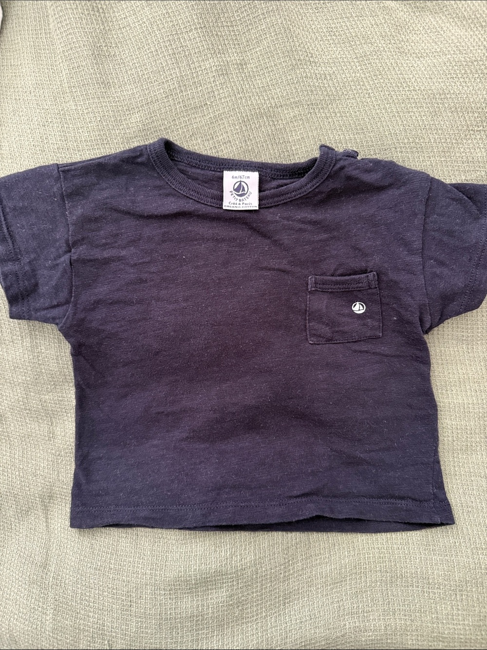 Petit Bateau Navy Short-Sleeve Pocket Tee